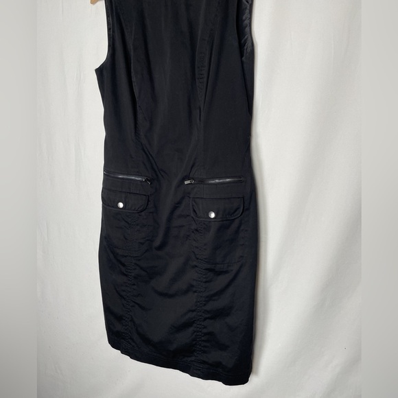 Calvin Klein black office wear minimalist dress with zippers and pockets Sz. 6 - Picture 4 of 8